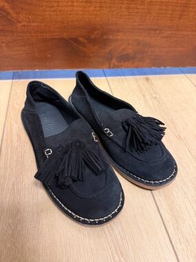 Freda Salvador Black Suede Tassel Loafers
